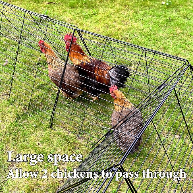 Heavy Duty Chicken Run Tunnel for Yard & Outside, Foldable & Expandable Chicken Tunnel, Portable Predator-Proof Poultry Playpen for Chickens, Rabbits & Ducks