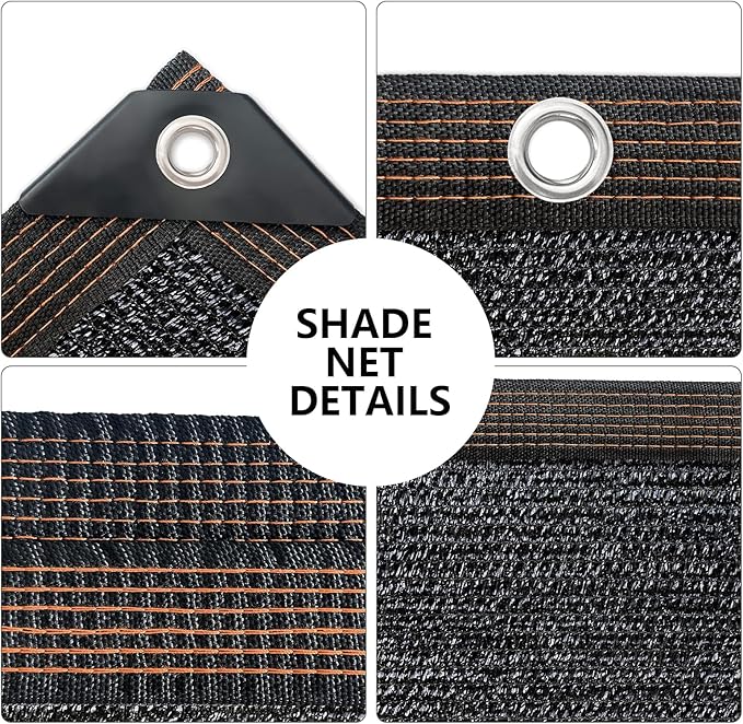 Shade-Cloth 85-90% for Garden Plants 6x10 FT, Black Sun-Block Shade Cover Mesh Tarp with Grommets Sun Shade Canopy for Outdoor Pergola Patio Flower Lawn Kennel Chicken Coop