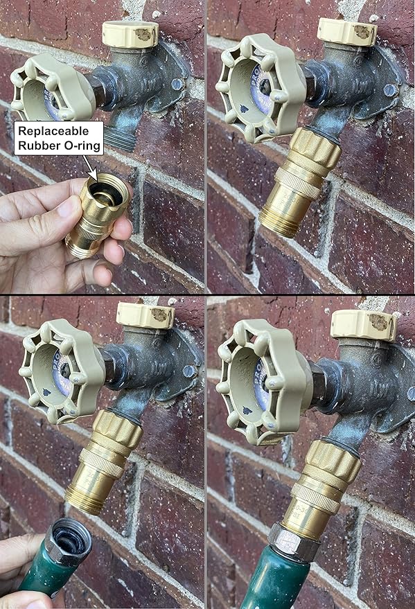 Heavy Duty 25 psi Water Pressure Regulator 3/4 inch Hose Thread Drip Irrigation System Pressure Reducer, Lead-Free Brass
