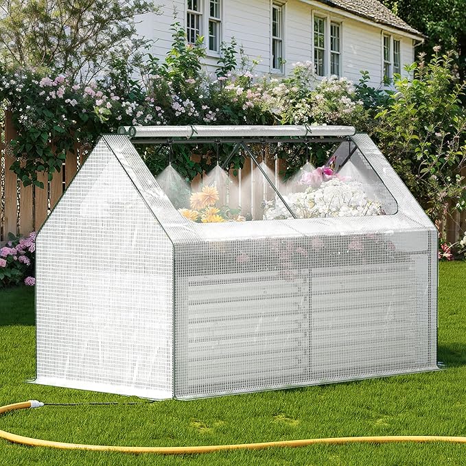 Lineware Raised Garden Bed with Self-Watering System, 6x3x2 ft Elevated Planter Boxes Outdoor with PE Cover, Galvanized Raised Beds for Gardening,Vegetables,Flowers, Backyard, Patio