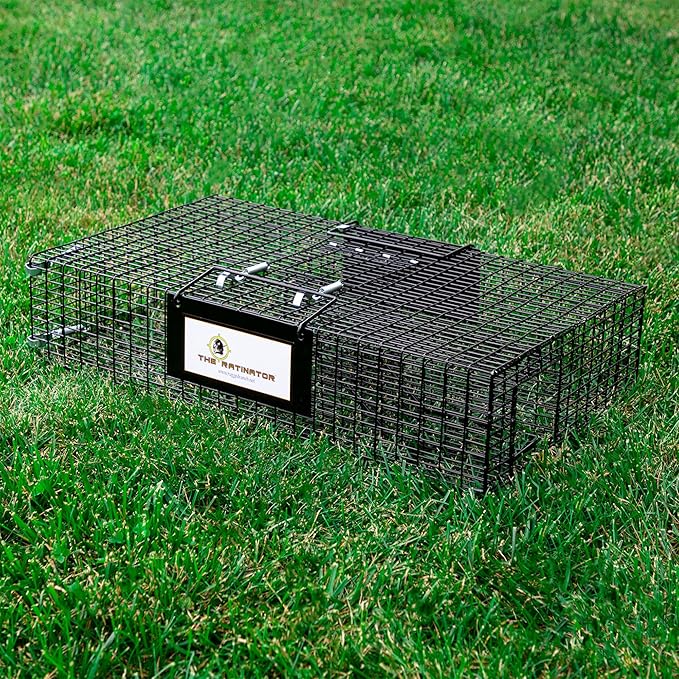 Rugged Ranch Ratinator Live Rat and Mouse Trap Cage, Humane Multi Catch Rodent Control - Indoor or Outdoor Large Metal Wire Catcher with Dual Door for Rats and Mice