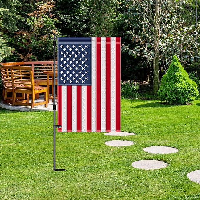 HOOSUN 4th of July Decorations,American Garden Flag for Garden Flag Stand,12x18 Inch Small American Flags for Outside With Embroidered Stars,Fourth of July Flags Patriotic Memorial Day Decorations