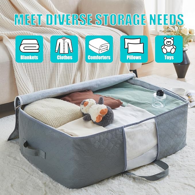 105L Extra Large Storage Bag for Blankets Comforters Bedding Clothes Pillow