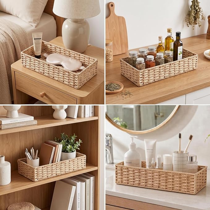 Wicker Toilet Paper Storage Baskets for Bathroom, Toilet Tank, Home Decor