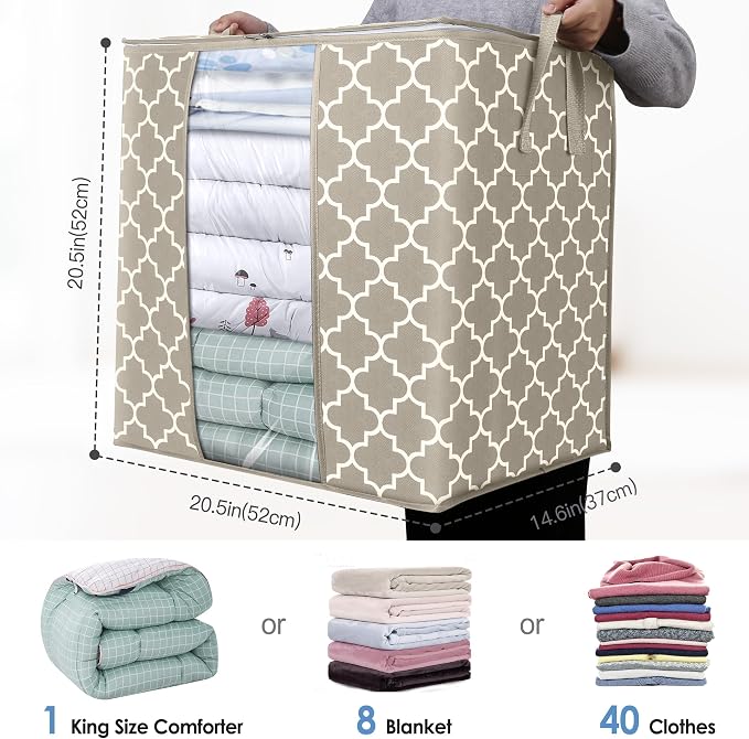 Storage Bags 6 Pack 100L Clothes Organization and Storage Containers