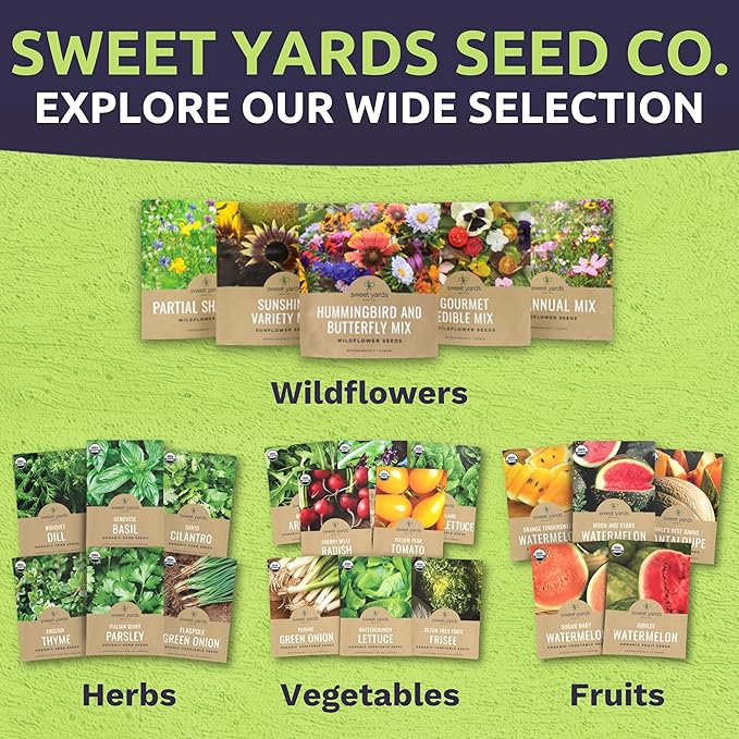 Bulk Wildflower Seeds Butterfly and Humming Bird Mix - 5 Pounds - Over 600,000 Open Pollinated Annual and Perennial Seeds