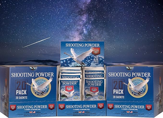 House & Garden Shooting Powder Sachet Box of 20 Premium Late Bloom Expander for Maximum Yield and Flower Density in Professional Hydroponic and Soil Cultivation
