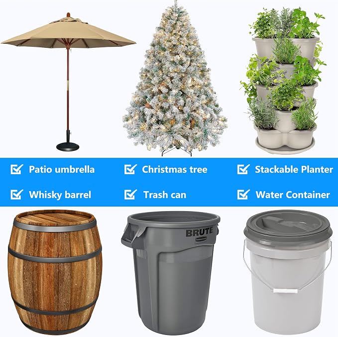 CASIMR Plant Caddy with Wheels, Heavy Duty 440lbs Capacity Rolling Plant Stand, 15-20 Inch Adjustable Indoor Outdoor Plant Dolly, Round Plant Roller Base Flower Pot Rack Holder Trolley Casters Tray, Blue+Black