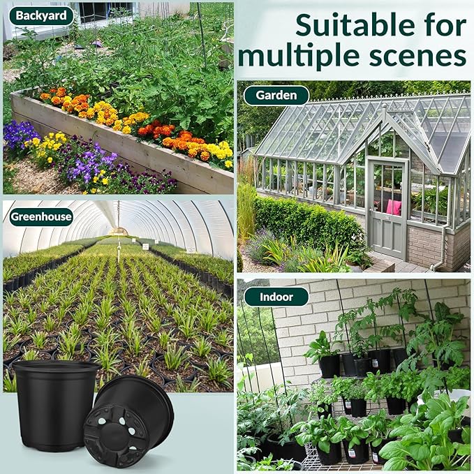 80 Pcs Small Plastic Palnt Pot, 3 Inch Nursery Pots with Drainage, Seedlings Starter Pots for Plants, Great for Herbs, Cuttings, and Starter Plants (80 pcs，3 inch)