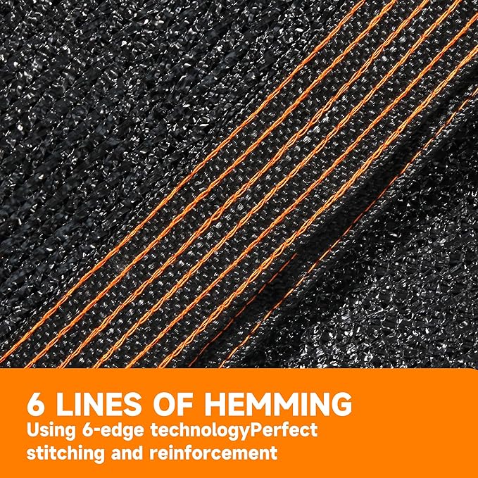 90% Shading Rate 16'x20' Black Shade Cloth,UV Resistant Durable Mesh Tarp with Grommets&Reinforced Edges, Shade Net Using for Plants Cover, Greenhouse, Dog Kennel, Patio, Chicken House