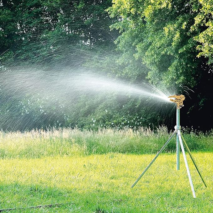 Hourleey 1/2 Inch Zinc Impact Sprinkler, Heavy Duty Lawn Sprinkler Head with Nozzles, Adjustable 0-360 Degree Impulse Watering Sprinklers for Large Coverage Garden Grass Yard Irrigation