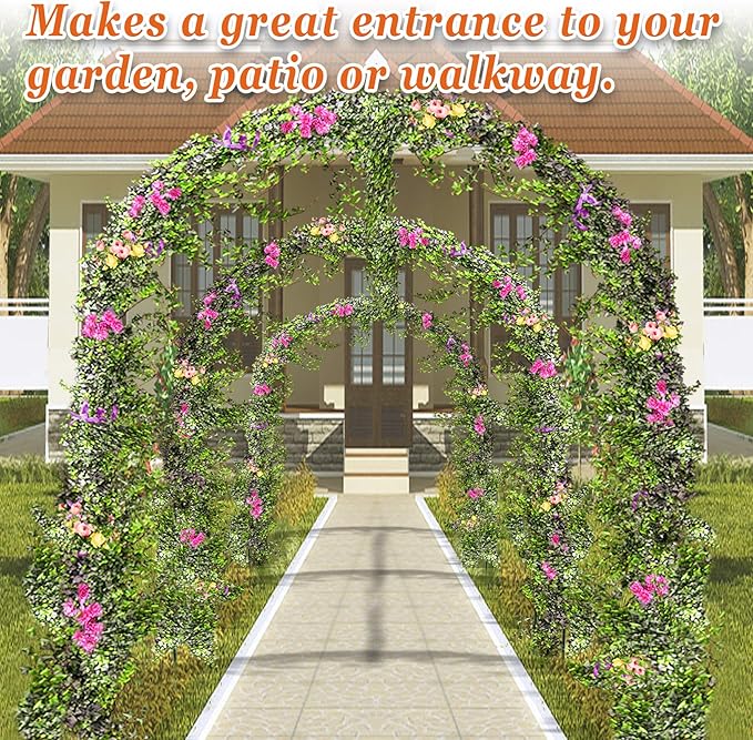 Strong Camel Greenhouse Replacement Frame for Larger Hot Garden House , Support Arch Frame Climbing Plants/Flowers/Vegetables (16.4'x 7' x 7.2')