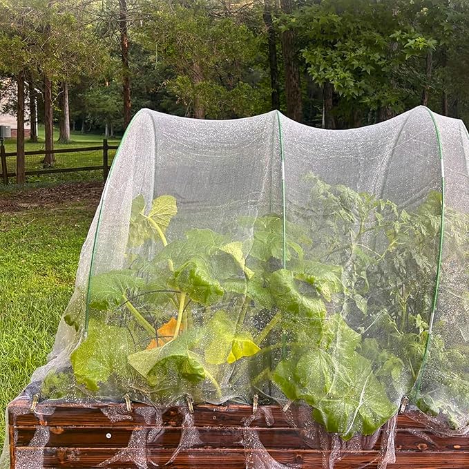 Ultra Fine Mesh Garden Netting, Durable Insect Netting for Plant Protection, 10 x 33ft Raised Bed Cover, Row Cover Pest Barrier for Vegetables, Fruit Trees, Flowers