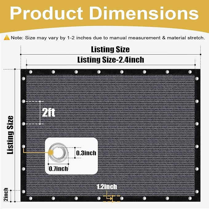 Shade&Beyond 90% Sun Shade Cloth with Grommets, 4' X 16' Pergola Shade Cover Canopy, Mesh Tarp Sun Screens for Patio, Outdoor, Garden, Backyard, Blue Gray