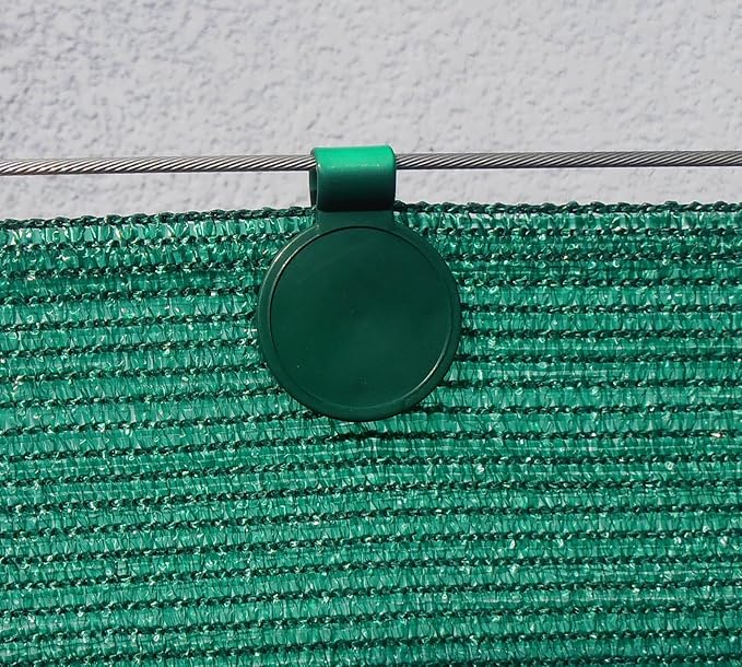 Shade Cloth Plastic Clips, UV Treated | 60 Pack, Color Green