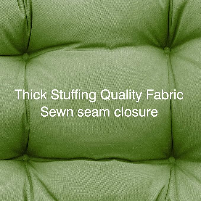 QILLOWAY Outdoor Chair Cushion for Patio Furniture, Waterproof Patio Cushions Set of 2 with Ties, Fade Resistant Replacement Pads for Outdoor Rocking Chairs,Dark Green