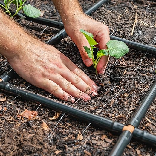 Garden Grid Watering System, 4x6 | Square Foot Gardening Grid & Irrigation in One | Pre-Assembled Watering Grid and Square Foot Garden Style Planting Template | USA-Made Quality | Standard 44"x66"