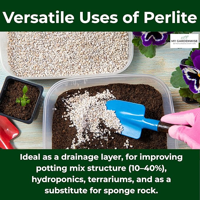 GARDENWISE Perlite for Plants, Coarse and Chunky Horticultural Perlite, Organic Perlite for Gardening Indoor & Outdoor, Perlite Bulk Bag, Made in USA (15 quarts)