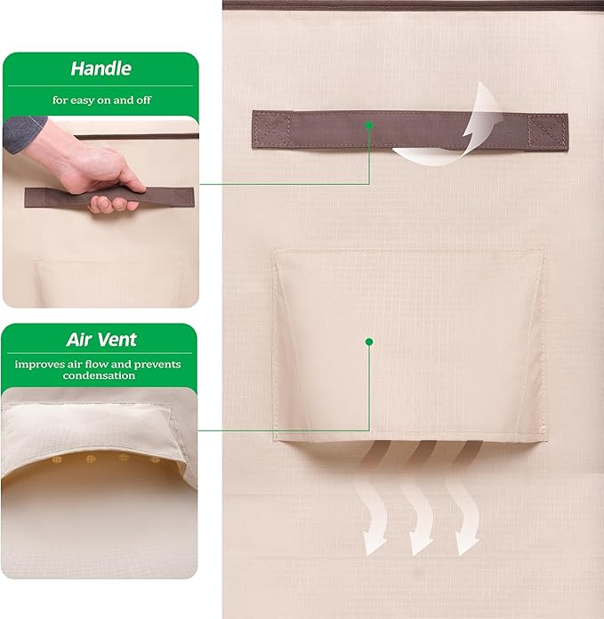 F&J Outdoors Patio Furniture Covers Waterproof UV Resistant Rip-stop Fabric Large Outdoor Furniture Covers, 110" Dia x 27.5" H