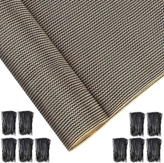 6.5X 50 ft Shade Cloth Roll for Covering Garden 95% Mesh UV Resistant Net with Ties for Patio Outdoor Greenhouse Fence Flower Plant Cover Canopy,Brown