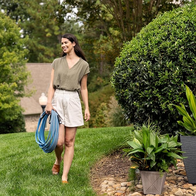 FITT HiFlo Water Hose 100ft, Multipurpose Flat Garden Hose, Easy to Use and Long-lasting Performance, Grey