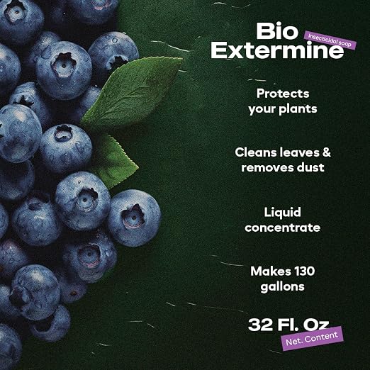 Insecticidal Soap Bioextermine, 33.8 oz Concentrate - Makes up to 130 gallons, Multipurpose Insecticide, Fungicide & Miticide for Organic Gardening
