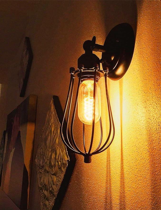 DORESshop Vintage Edison Light Bulbs, 40 Watt, Incandescent, Amber Glass, Warm White, 6 Pack