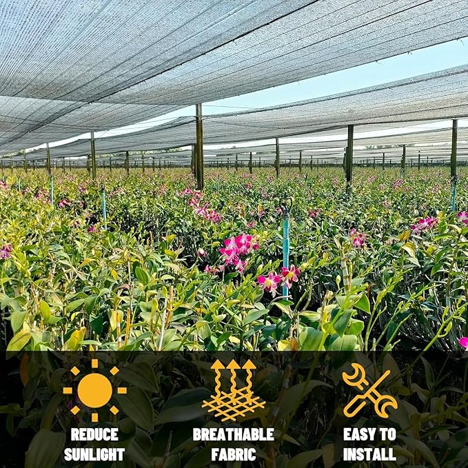 ColourTree 70% Black Shade Cloth Custom Size 18FT x 60FT Mesh Tarp, UV Resistant Netting with Upgrade Grommets for Plant Cover, Greenhouse, Chicken Coop, Barn, Kennel, Garden. (We Make Custom Size)