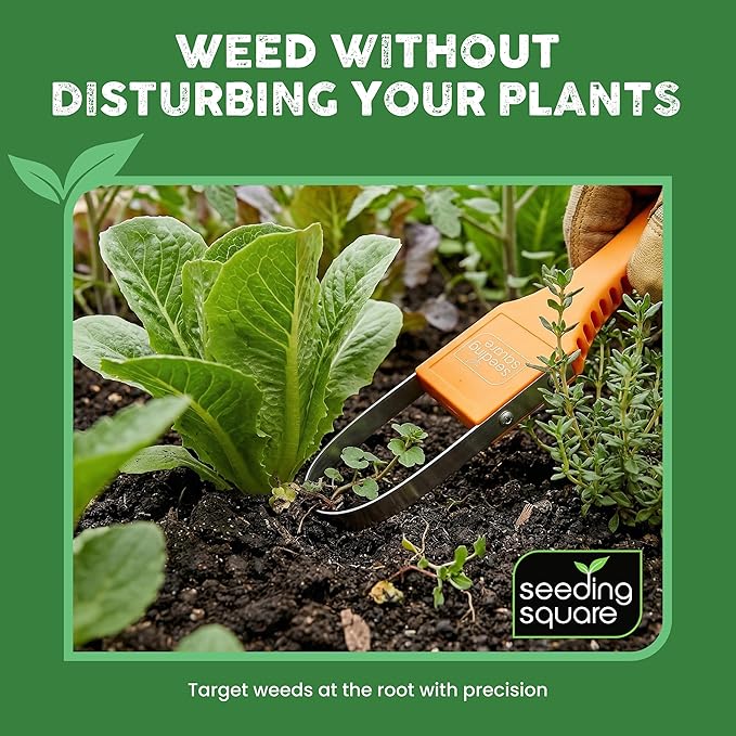 Seeding Square Sneaky Weeder Handheld Gardening Tool for Precise Weeding | Ergonomic, Lightweight, and Durable Manual Weeder for Vegetable Gardens and Flower Beds