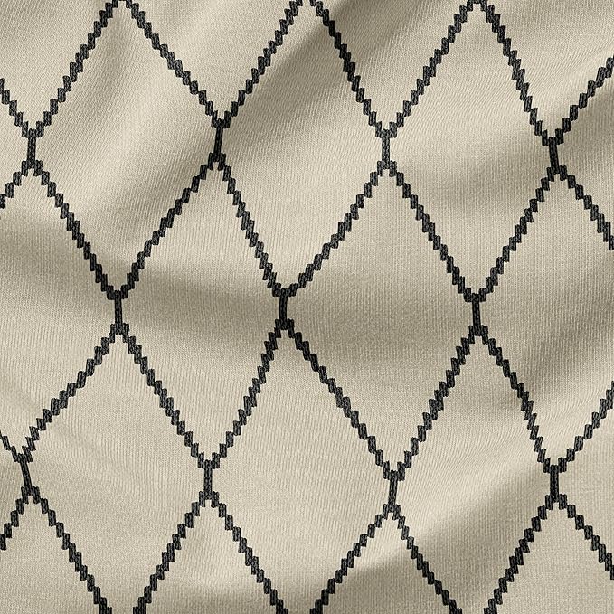 Arden Outdoor Patio Dining Chair Cushion, 20x44, Rain-Proof Seat Pad, Fade-Resistant Outdoor Cushion Tan Diamond Trellis