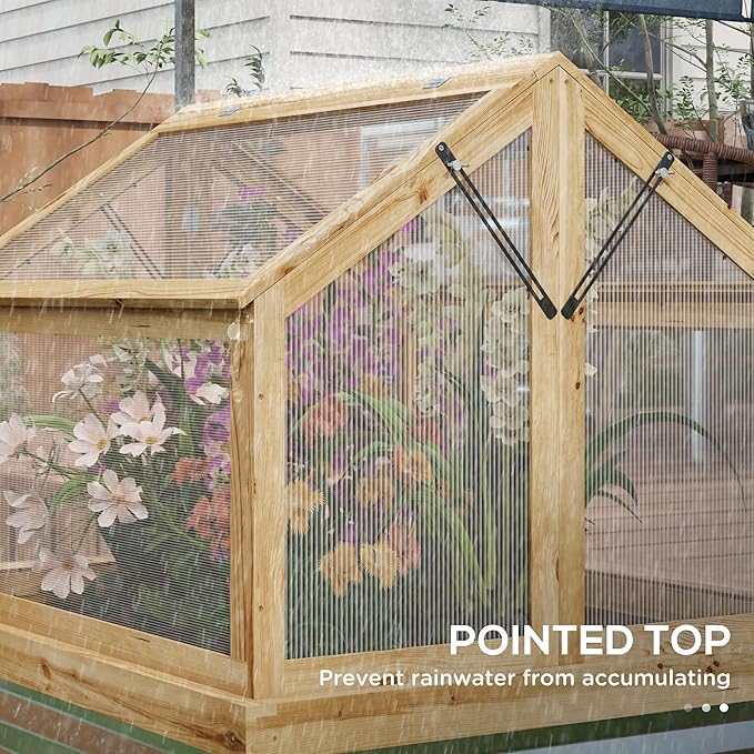 35.5Wx31.5Dx36H Weather-Protective Cold FFor rame Garden Bed, Twin-Wall Polycarbonate, Ventilated Climate Management, Natural Silver