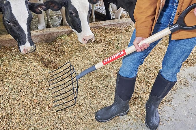 Craftsman Manure Fork with 30-Inch Hardwood Handle, Designed for Transfering Hay, Mulch, and Loose Material