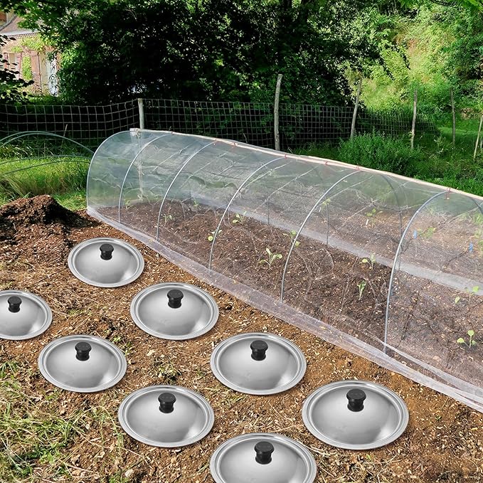 MorningRo 8 Pcs Inground Worm Composter with Lids 8.1 x 8.1 x 5.9 Inch Farm Worm Compost Bin Outdoor for Recycling Kitchen Food Waste to Raised Garden Beds