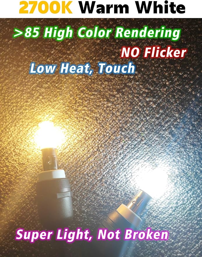 1142 Ba15d Led Bulbs Double Contact DC Bayonet Base 12v-24v, 2700k Warm White 5W 1004 1076 1176 90 1130 S8 68 LED Light Bulbs for Car Trailer RV Camper Boat Interior Marine Navigation Lights, 4Pack