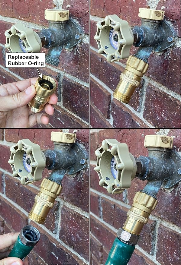 Heavy Duty 25 psi Water Pressure Regulator 3/4 inch Hose Thread Drip Irrigation System Pressure Reducer, Lead-Free Brass (With Regular and Screen O-Rings, 1, Count)