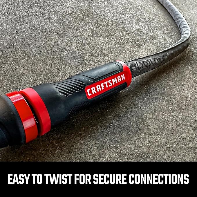 CRAFTSMAN ExoShield Heavy-Duty Fabric Hose - Industrial-Grade Lightweight Garden Hose 100 Feet x 5/8 Inch