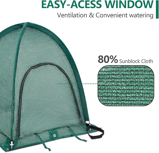 Plant Shade Tent 2 Pack, Pop Up 80% Sun Shade Cover for Outdoor Plants, Portable Sun Protection Tent for Garden, Container, Raised Bed, Small Plants, Shrubs, Herbs - 22" x 22" x 22"