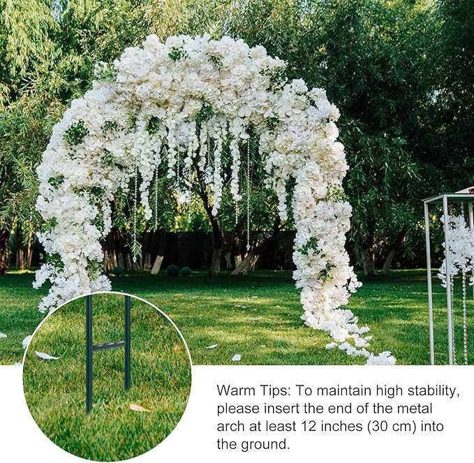 RUBFAC 7.8ft Garden Arch, Metal Trellis for Climbing Plants Outdoor | Dark Green Garden Arbors, Archway Frame for Flower Vines, Backyard Fall Decor, Halloween Christmas Decorations
