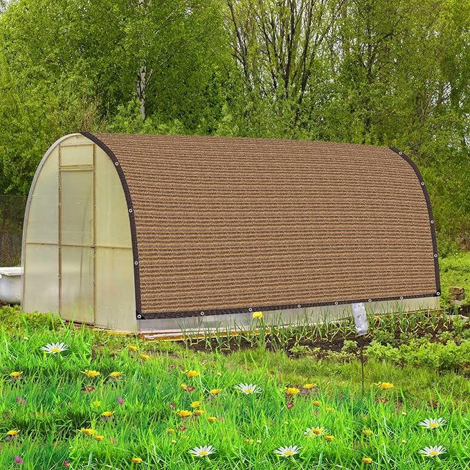 80% Sunblock Shade Cloth Net Resistant - 10x18Ft Garden Shade Mesh for Plant Cover, Greenhouse, Chicken Coop, Kennels, Tomatoes Plants