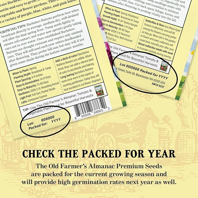 The Old Farmer's Almanac Heirloom Tendergreen Burpless Cucumber Seeds - Premium Non-GMO, Open Pollinated, Heirloom, USA Origin (1 Packet (2 Grams - Approx 60 Seeds))