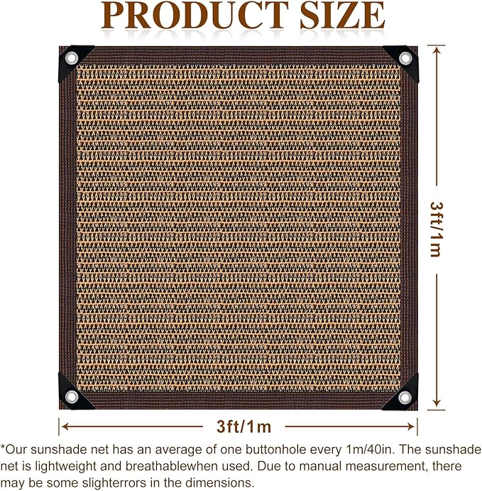 80% Garden Shade Cloth Sun Shade Fabric – UV Resistant Durable Sunblock Netting for Plants, Outdoor Patio, and Greenhouse Coverage