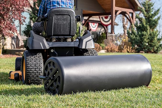 Agri-Fab 45-0604 18" x 48" Tow Behind Poly Lawn Roller 550 lbs Weight with Water, Poly Drum and Steel Frame, with Plug. Designed for Lawn and Garden Tractors