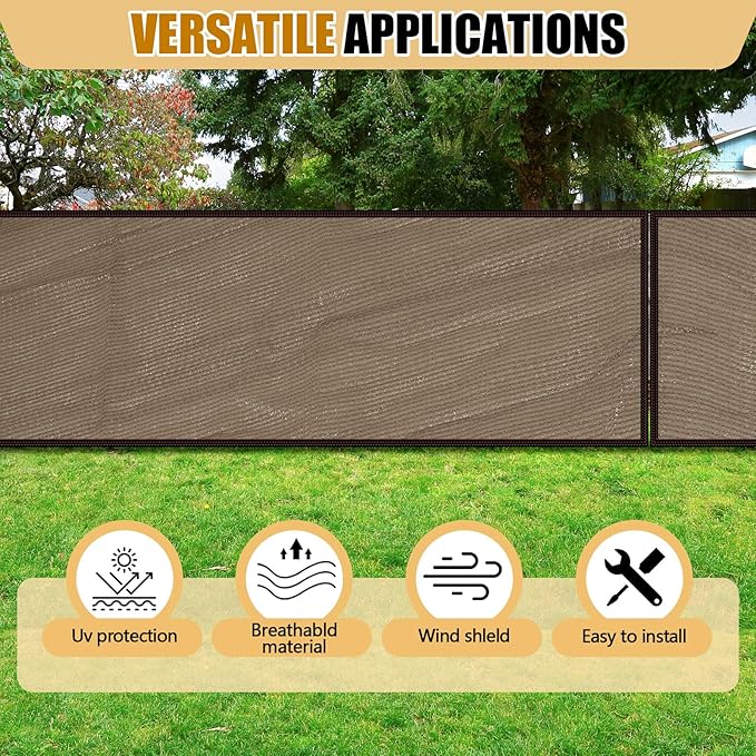 Fanfanwin 95% Pergola Shade Cover with Grommets, 10' x 14' Outdoor Sun Shade Cloth Universal Pergola Replacement Canopy Privacy Screen for Patio Garden Gazebo Deck Porch Backyard(Mocha)