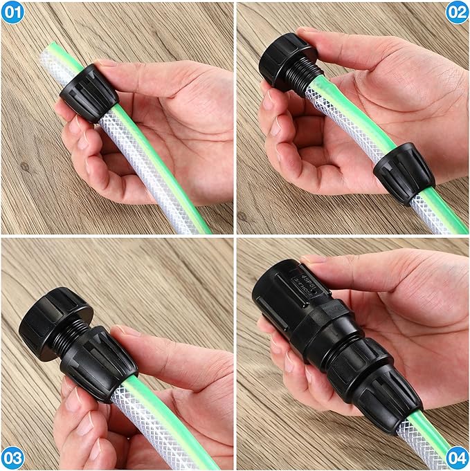 4 Pcs 45 PSI Drip Irrigation Pressure Regulator Faucet Adapter Kit, 2 Pcs 3/4" FHT x 3/4'' MHT Pressure Regulator, 2 Pcs 1/2 Inch Drip Irrigation Tubing Adapter for Drip Irrigation System