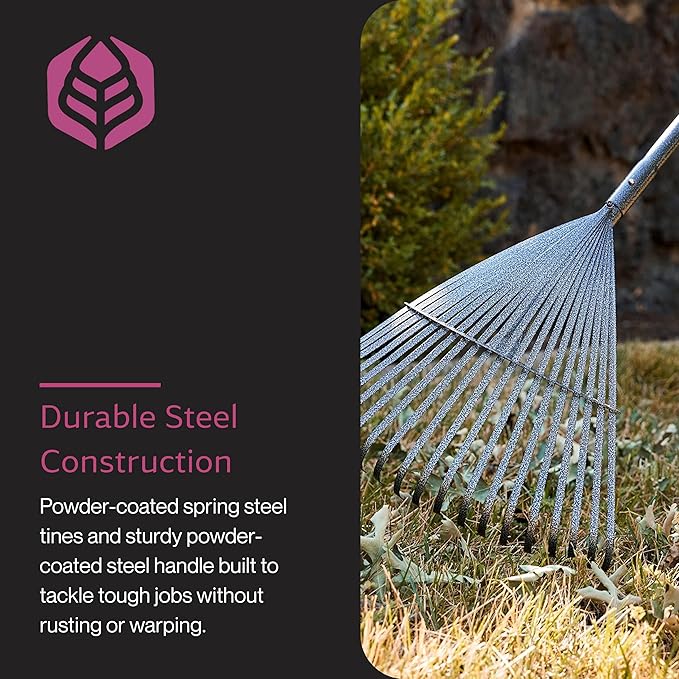 Yard Butler ILT-20 World’s Greatest Rake Garden Rake for Lawncare - Convenient Garden Cleaning Accessory - Lightweight Handle - Steel Tines - Easy to Maneuver