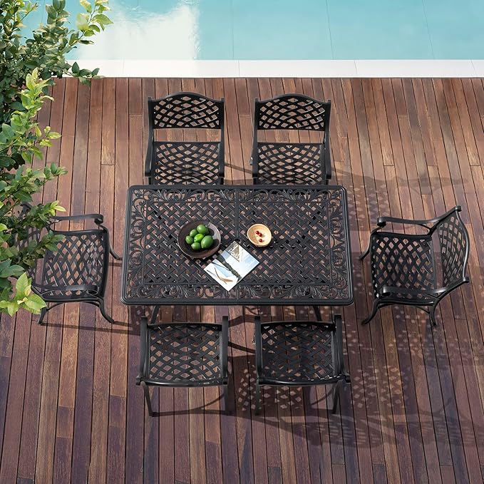 NUU GARDEN Patio Dining Chairs Set of 2, Aluminum Outdoor Indoor Patio Chairs with Arms for Garden, Backyard, Porch, Black