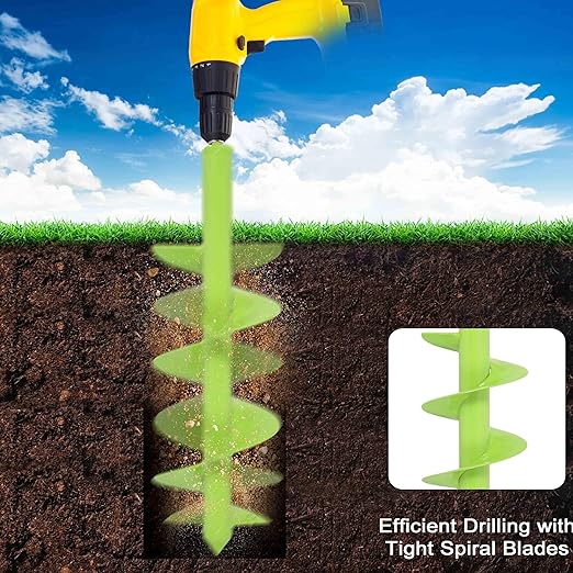 TCBWFY Auger Drill Bit for Planting 3.5"x16",Extended Length Garden Auger Spiral Drill Bit for Planting Bulbs Flowers,Planting Auger for Drill Post Hole Digger for 3/8”Hex Drill