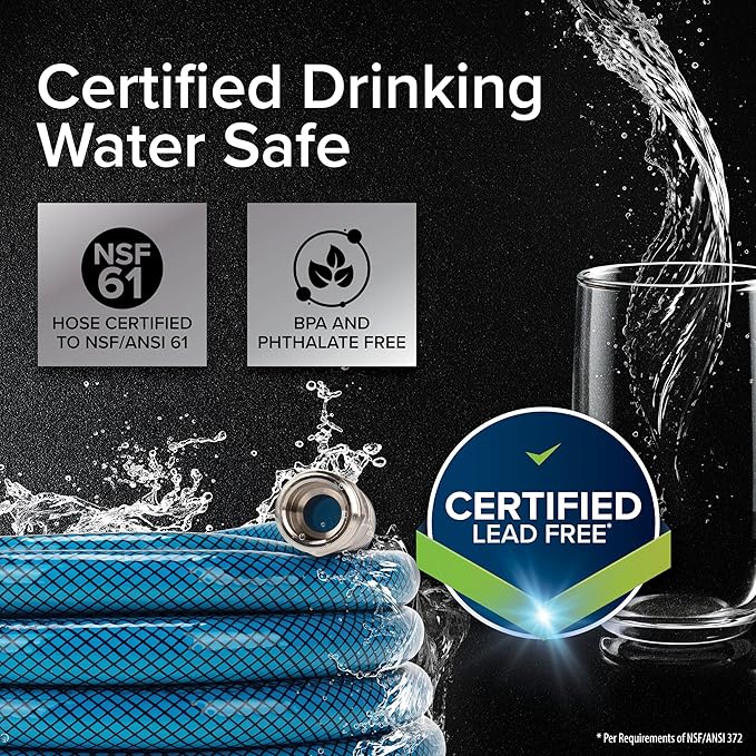 Camco TastePURE 35-Foot Premium Camper/RV Drinking Water Hose - Features a Heavy-Duty No-Kink Design with Strain Relief Ends & 5/8-Inch Inside Diameter - NSF Drinking Water Safe Certified (22843)