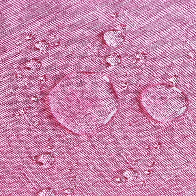 Outdoor Tablecloth Wrinkle-Free Stain Resistant Waterproof Polyester Fabric Table Cover with Zipper Umbrella Hole for Picnic/Party/Dinner/Patio Garden(60inch Round,Zippered,Pink)