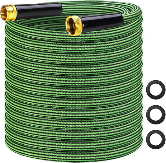 Garden Hose 75 ft Flexible Non-Expandable Water Hose Kink-Free Ultra Lightweight Leak-Proof Durable Portable Wear-Resistant Hoses Pipe with 3/4" Brass Fittings for Outdoor Yard Lawn Car Wash